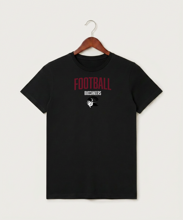 Border West Football (Boys) - Black T-Shirt - Full Front