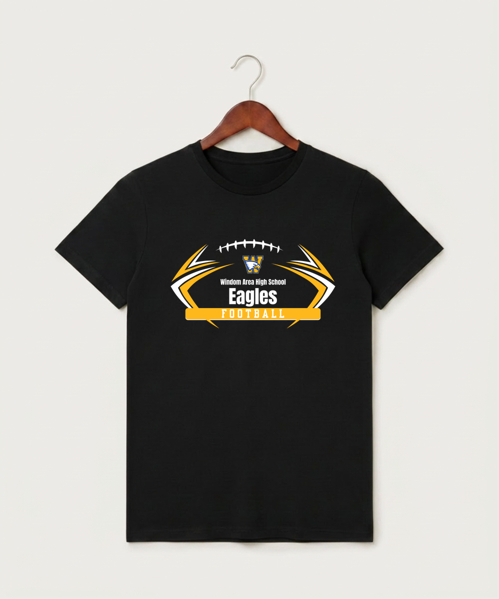 Windom Area High School Football (Boys) - Black T-Shirt - Full Front