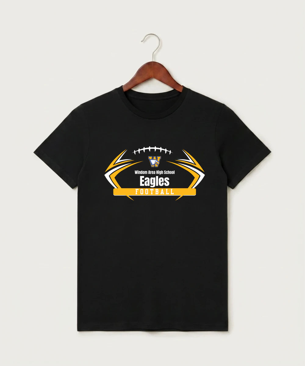 Windom Area High School Football (Boys) - Black T-Shirt - Full Front