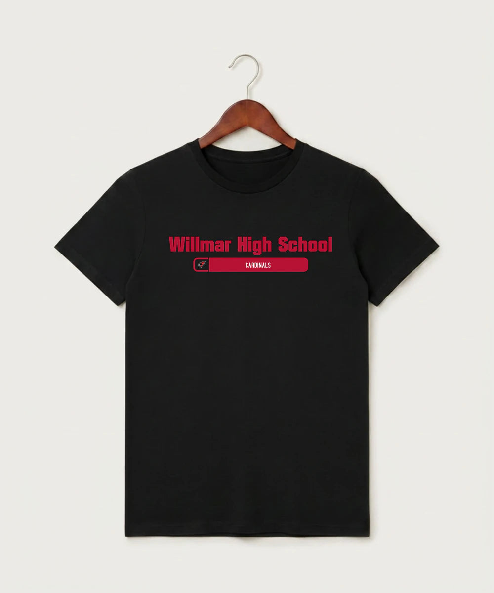 Willmar High School Athletics - Black T-Shirt - Full Front