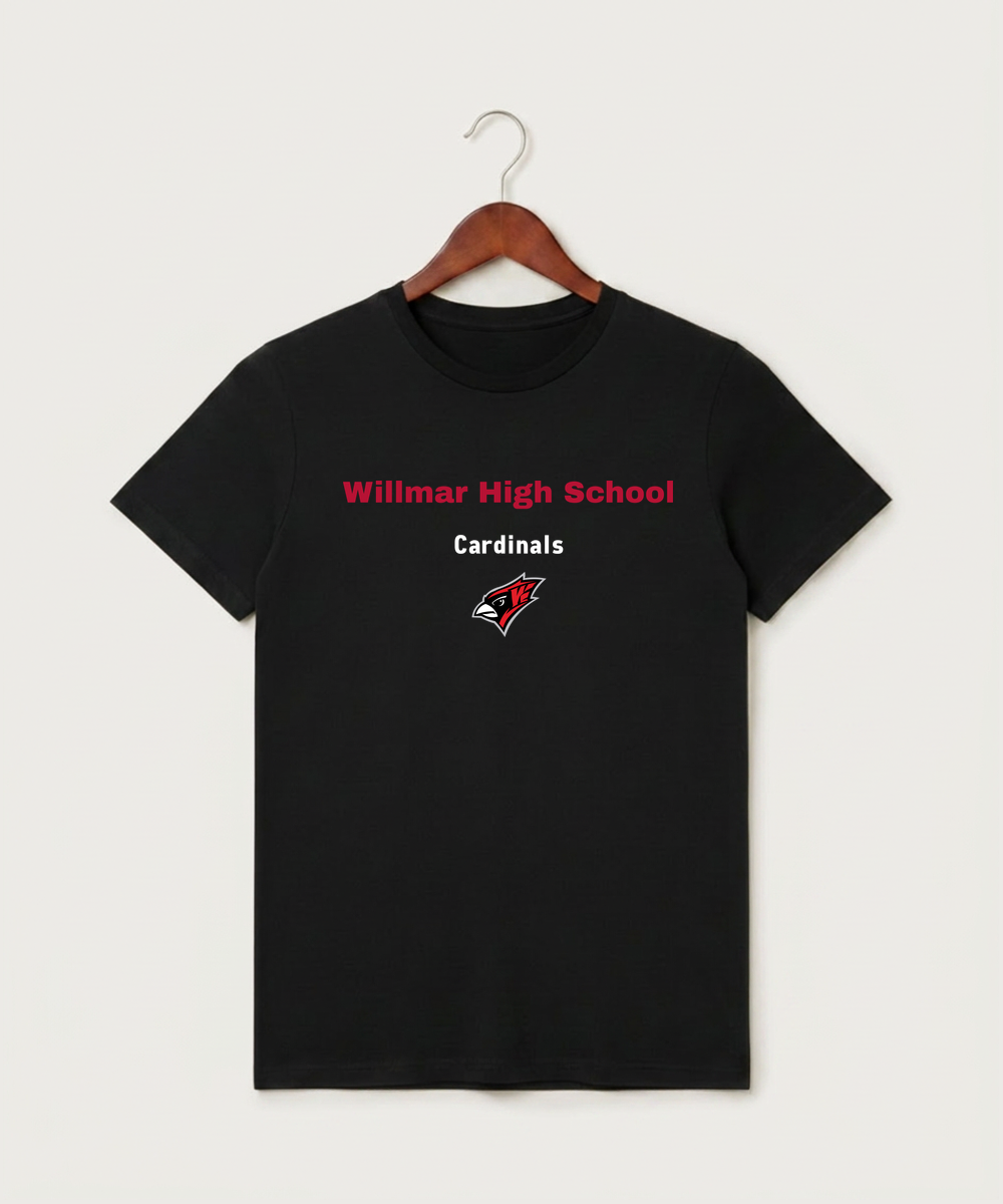 Willmar High School Athletics - Black T-Shirt - Full Front