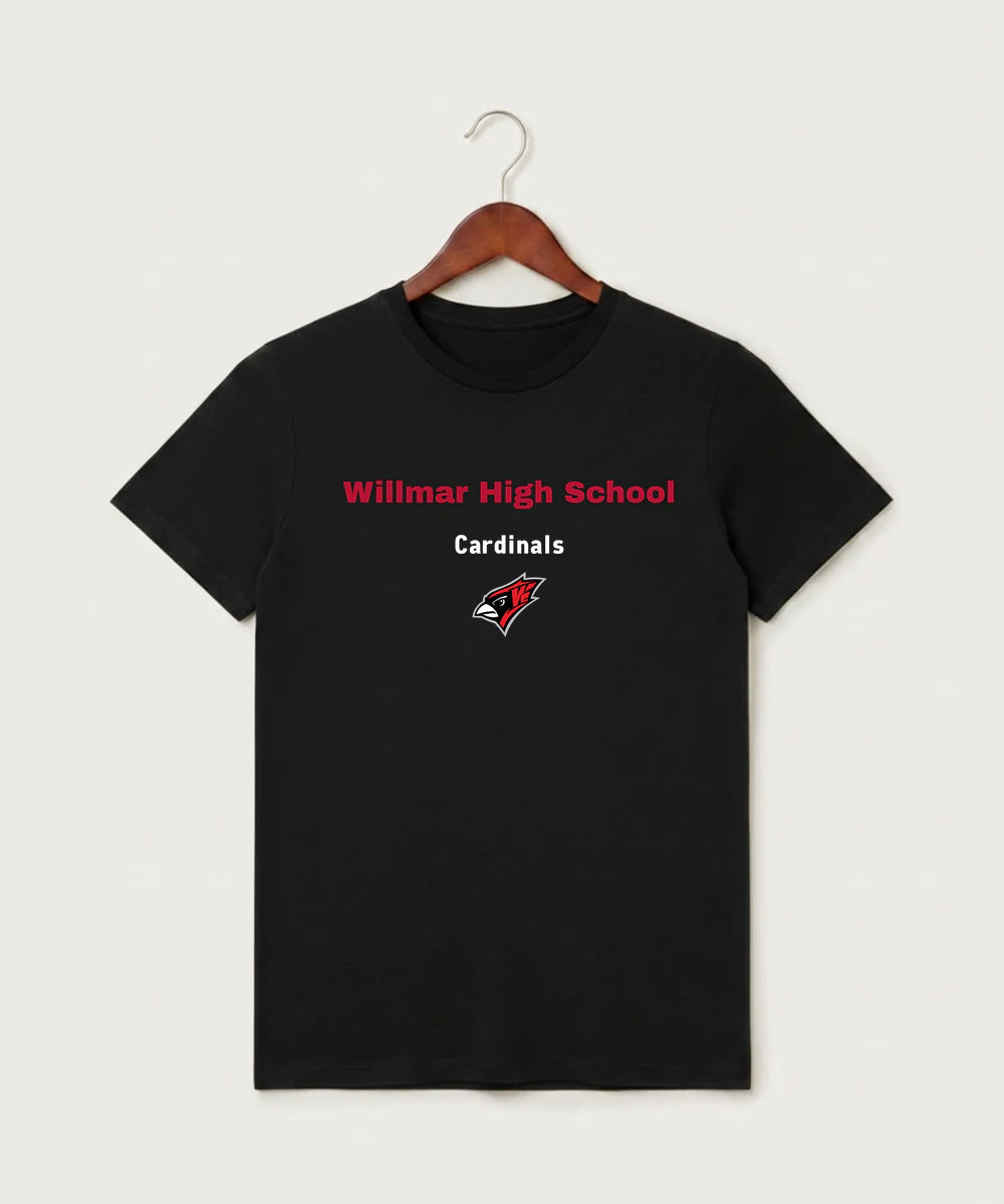 Willmar High School Athletics - Black T-Shirt - Full Front