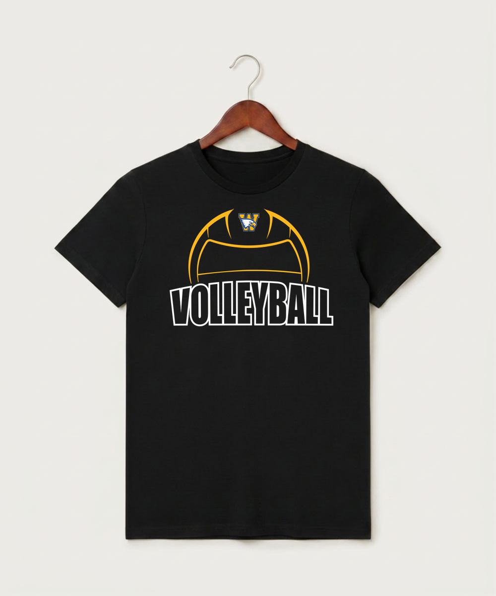 Windom Area High School Volleyball (Girls) - Black T-Shirt - Full Front