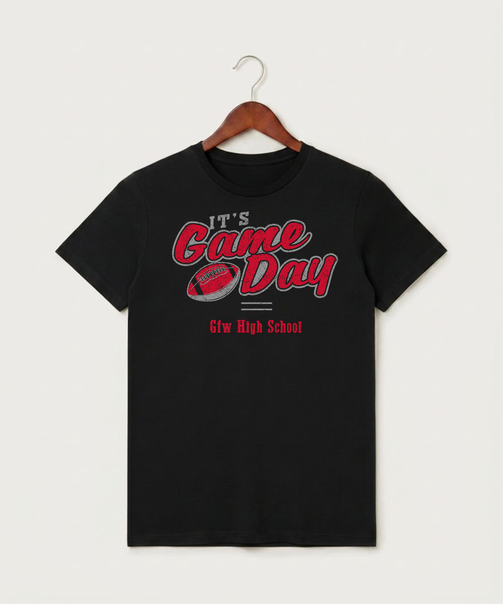 Gfw High School Football (Boys) - Black T-Shirt - Full Front