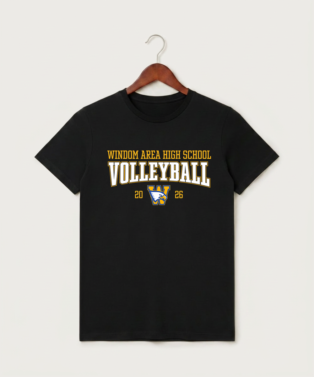 Windom Area High School Volleyball (Girls) - Black T-Shirt - Full Front