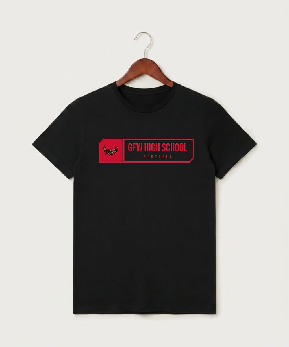 Gfw High School Football (Boys) - Black T-Shirt - Full Front