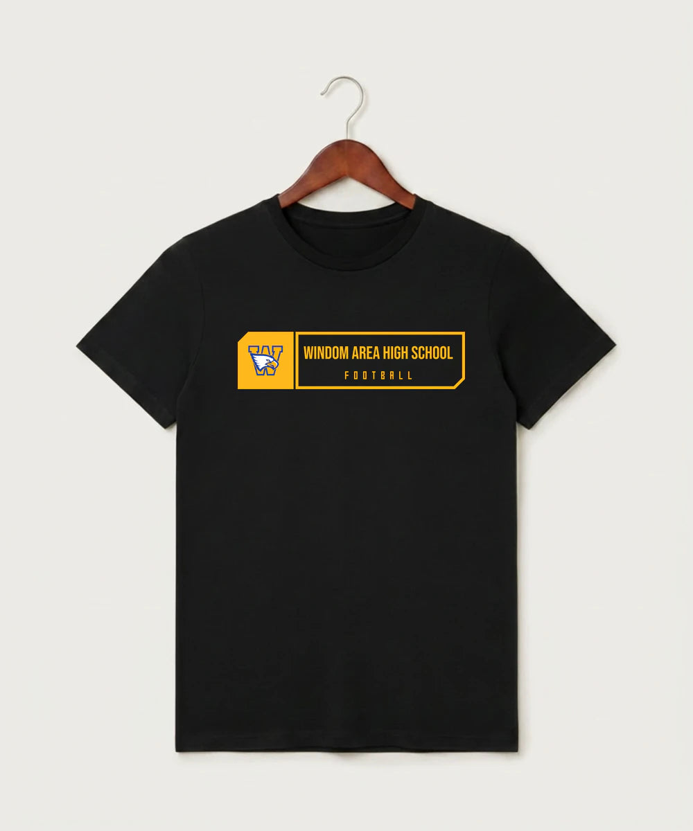 Windom Area High School Football (Boys) - Black T-Shirt - Full Front