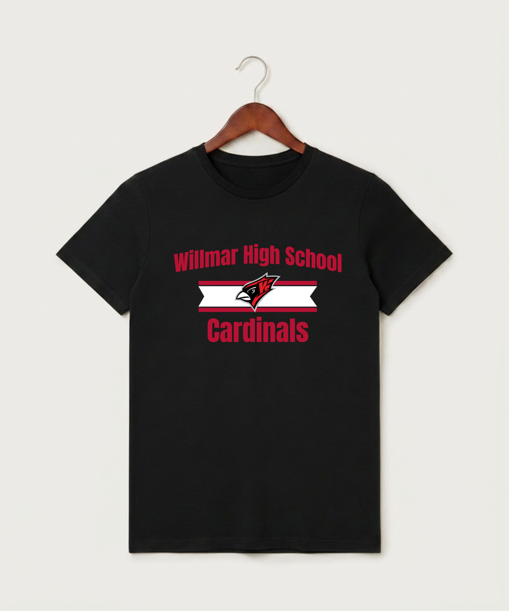 Willmar High School Athletics - Black T-Shirt - Full Front