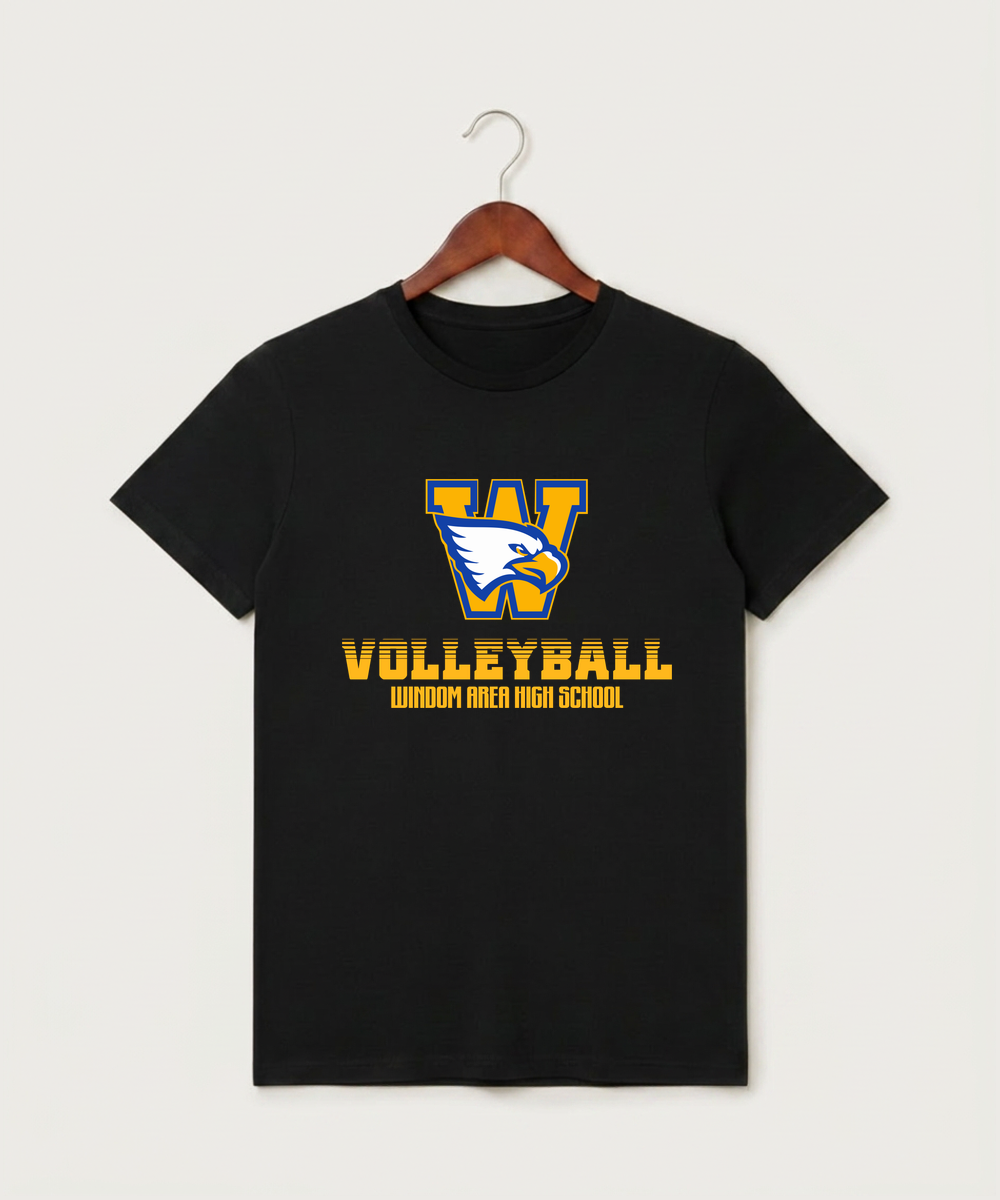 Windom Area High School Volleyball (Girls) - Black T-Shirt - Full Front