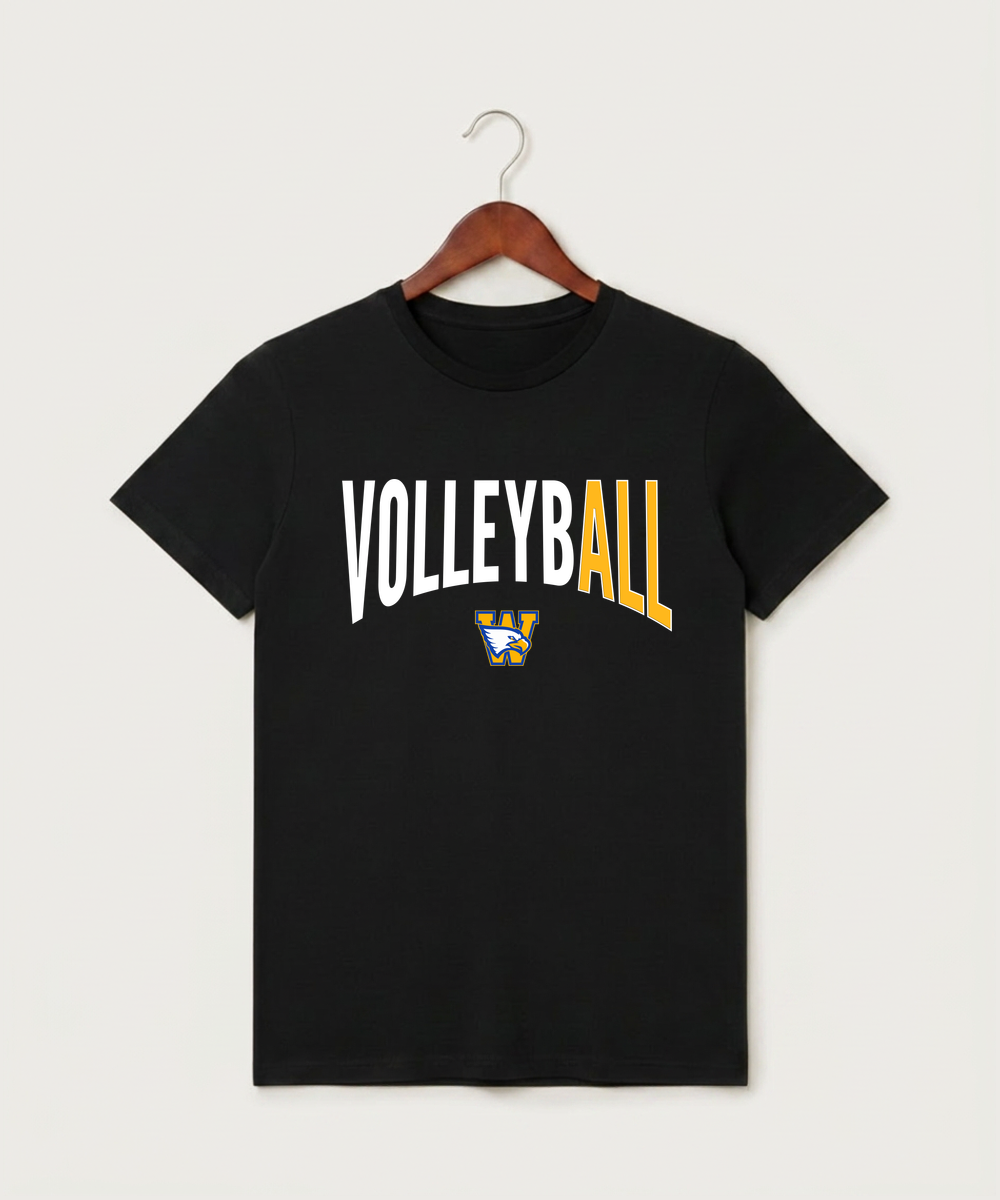 Windom Area High School Volleyball (Girls) - Black T-Shirt - Full Front