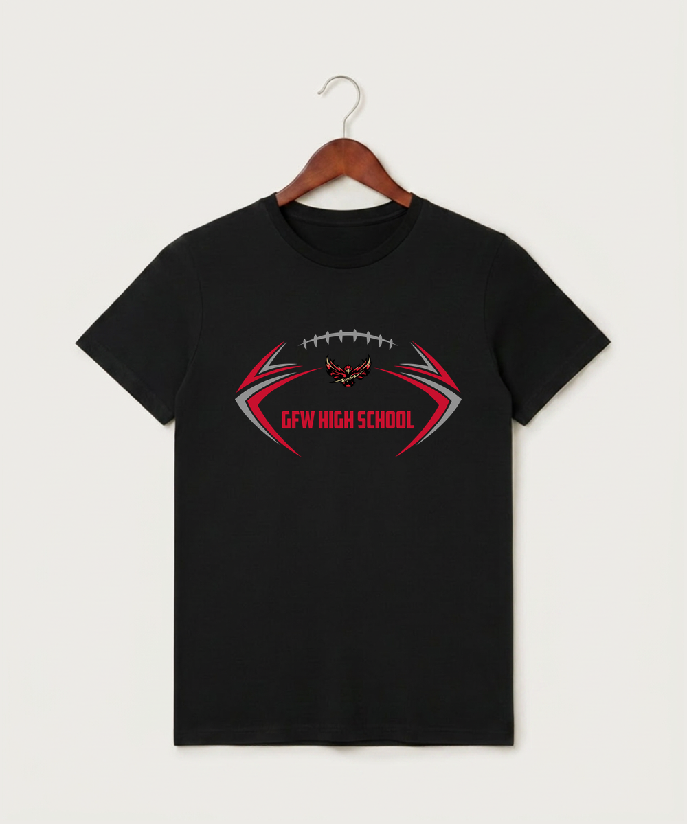 Gfw High School Football (Boys) - Black T-Shirt - Full Front