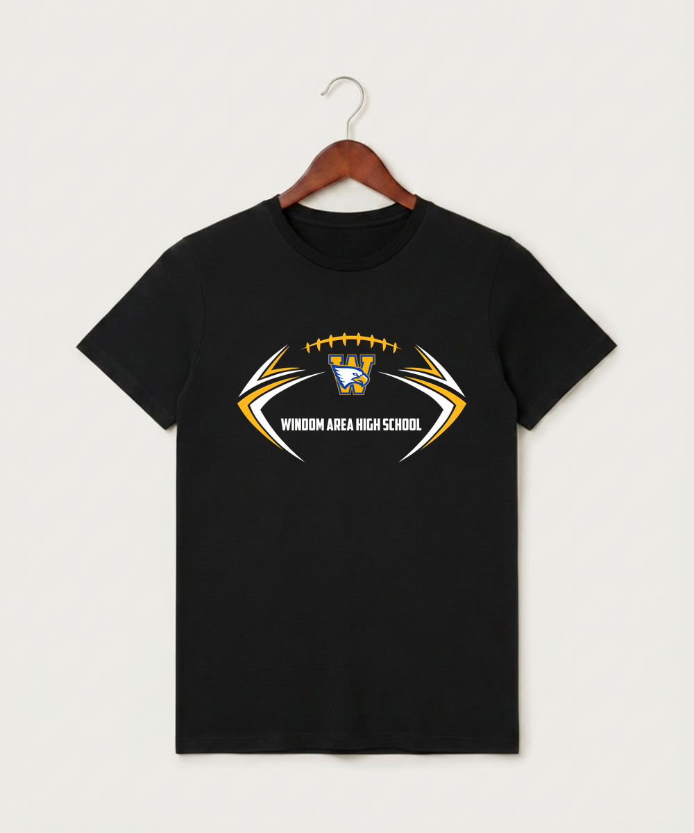 Windom Area High School Football (Boys) - Black T-Shirt - Full Front