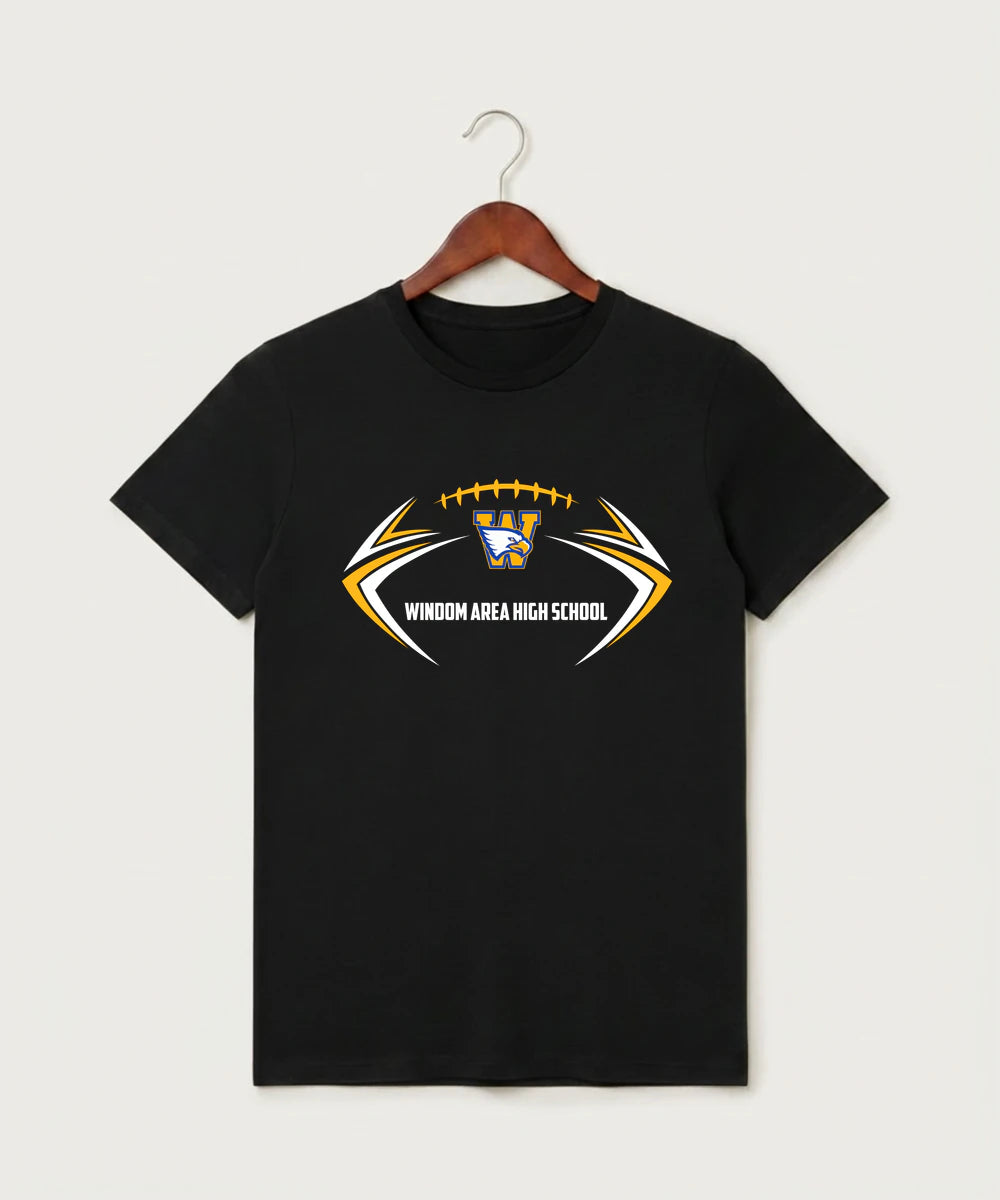 Windom Area High School Football (Boys) - Black T-Shirt - Full Front