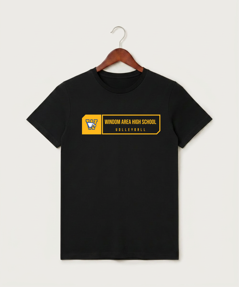 Windom Area High School Volleyball (Girls) - Black T-Shirt - Full Front