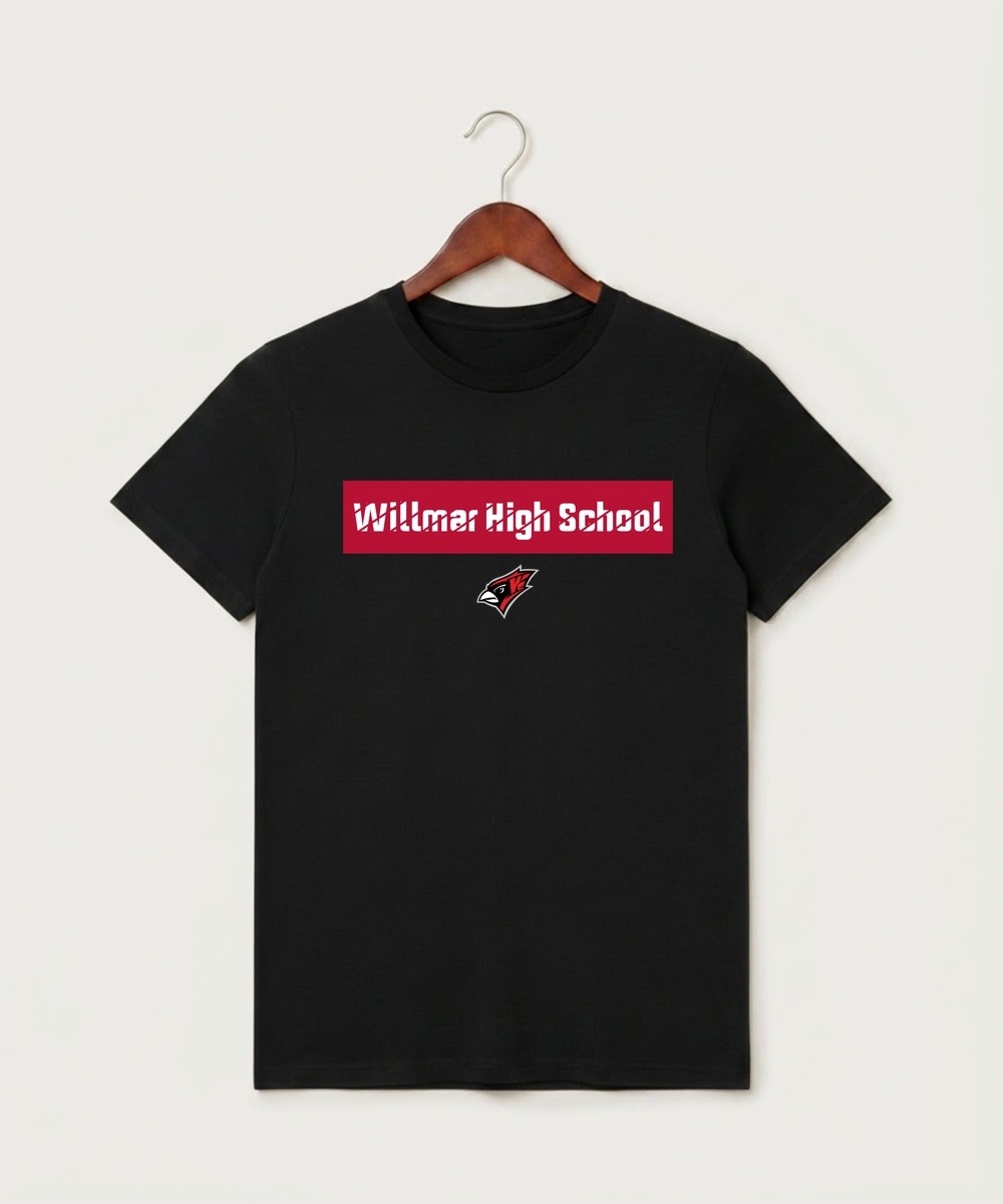 Willmar High School Athletics - Black T-Shirt - Full Front