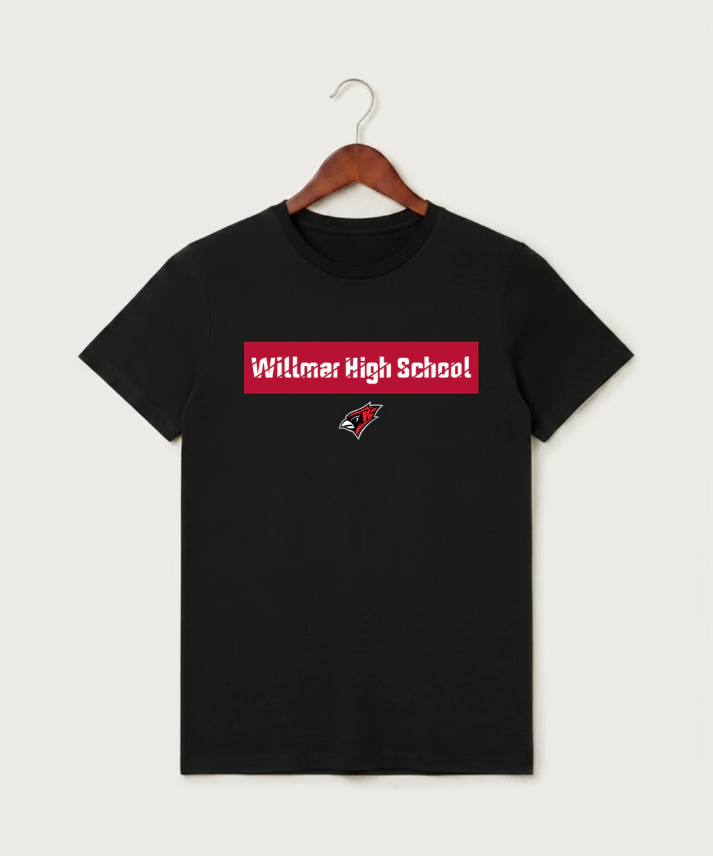 Willmar High School Athletics - Black T-Shirt - Full Front