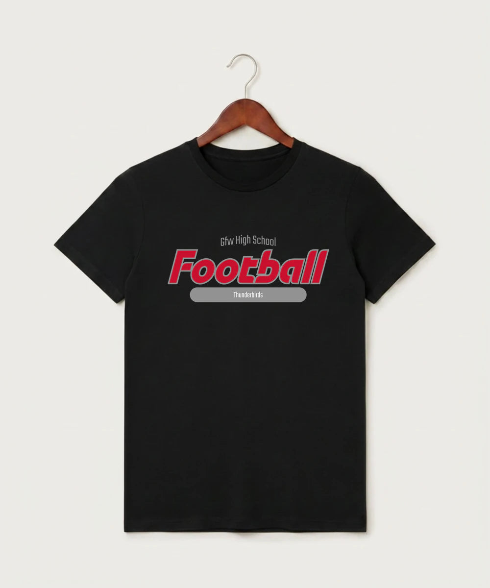 Gfw High School Football (Boys) - Black T-Shirt - Full Front