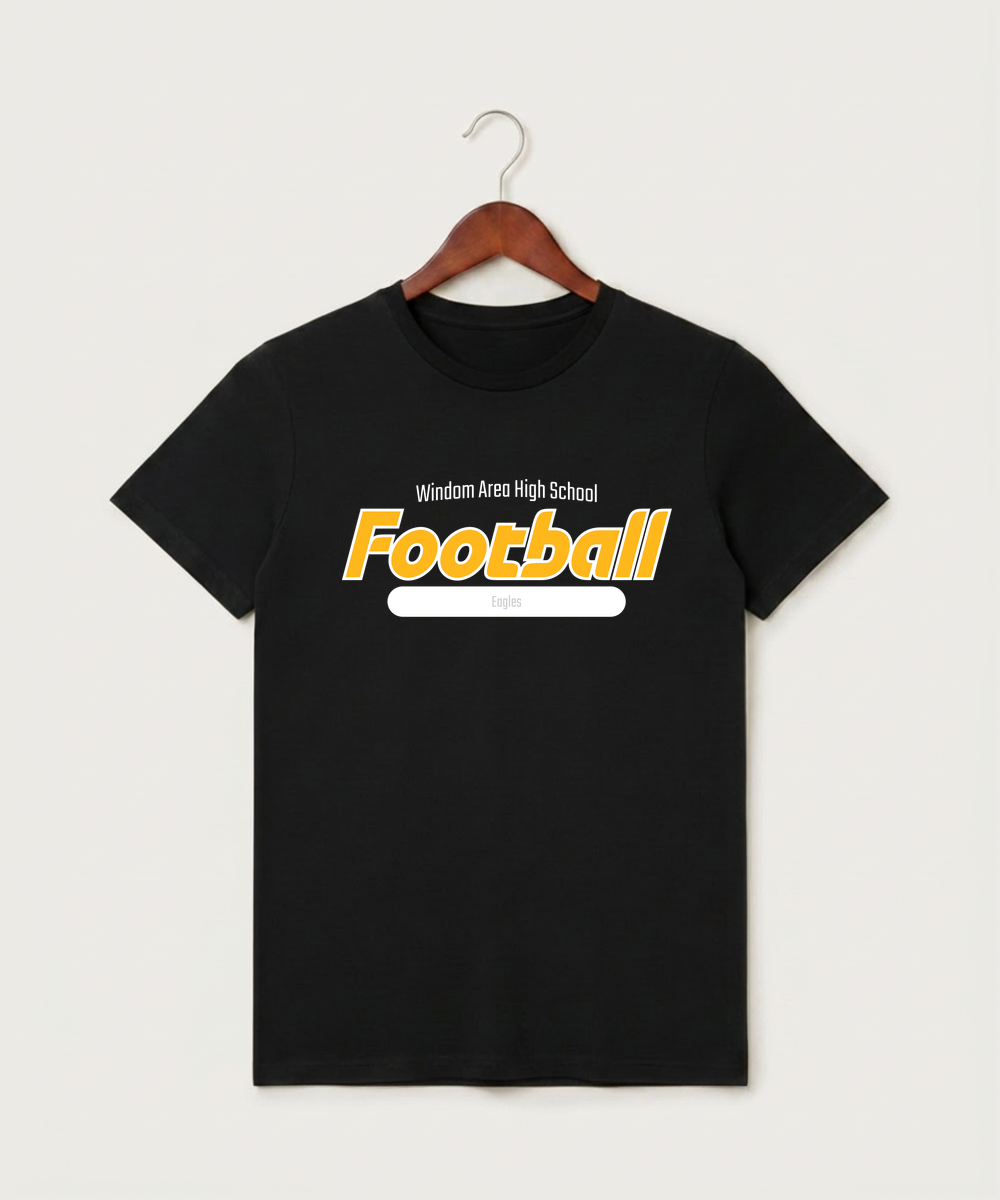 Windom Area High School Football (Boys) - Black T-Shirt - Full Front
