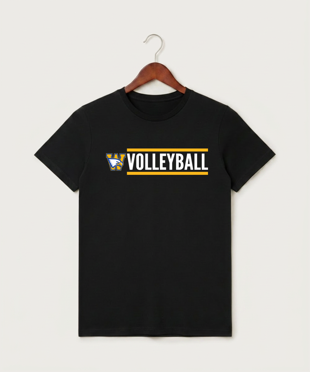 Windom Area High School Volleyball (Girls) - Black T-Shirt - Full Front