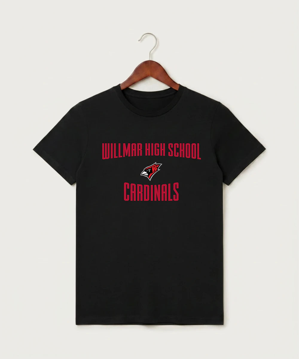 Willmar High School Athletics - Black T-Shirt - Full Front