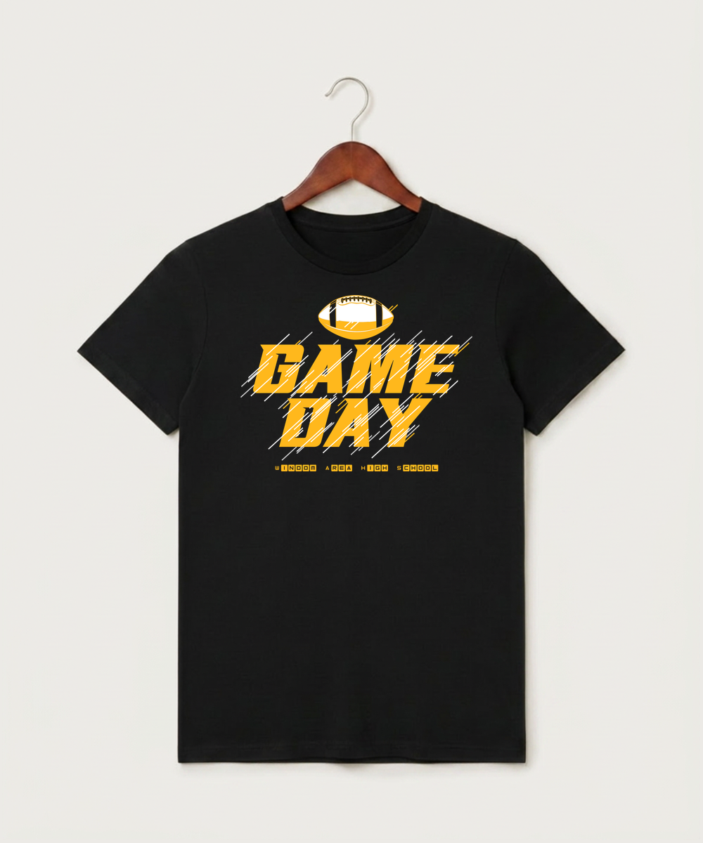 Windom Area High School Football (Boys) - Black T-Shirt - Full Front