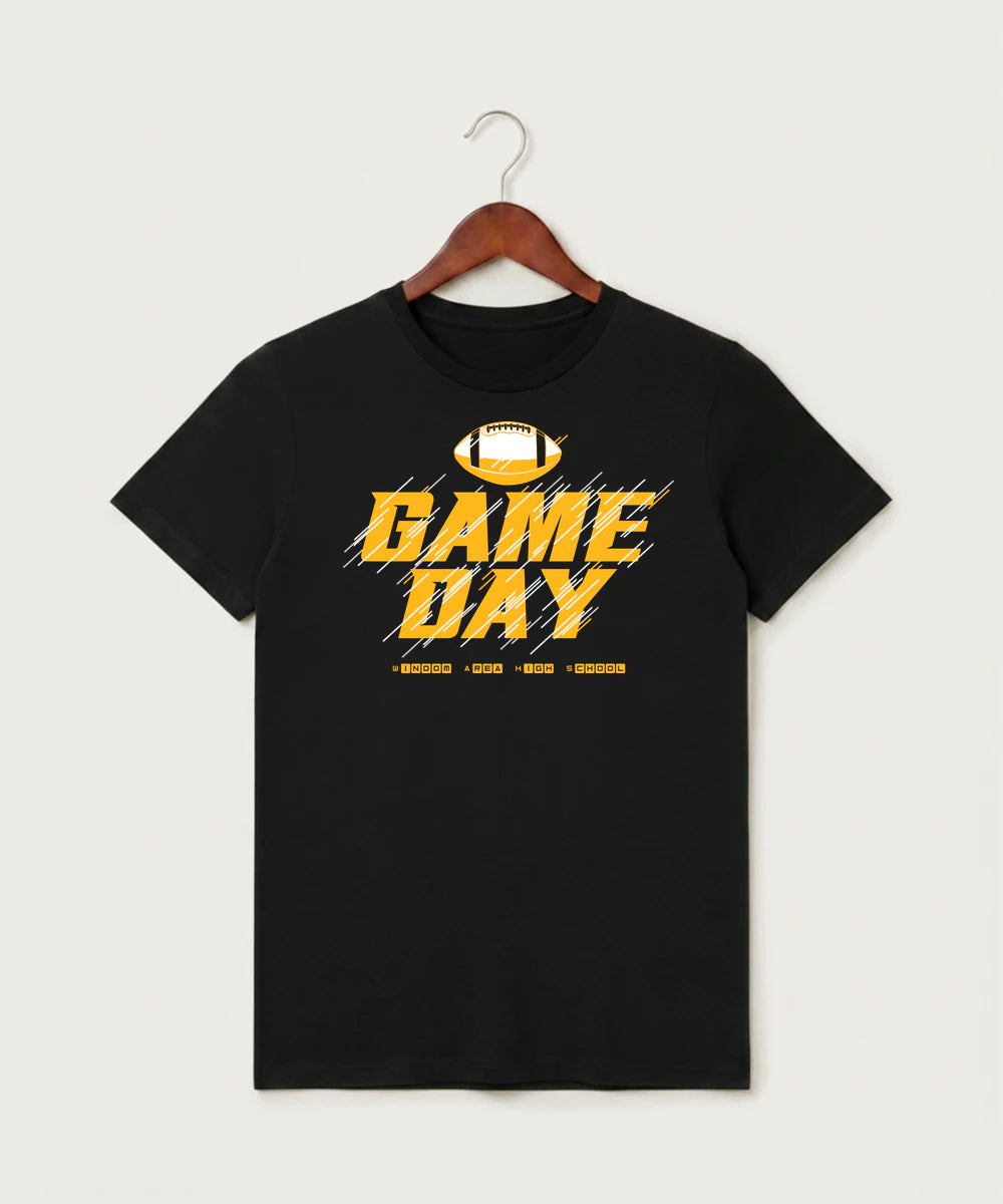 Windom Area High School Football (Boys) - Black T-Shirt - Full Front