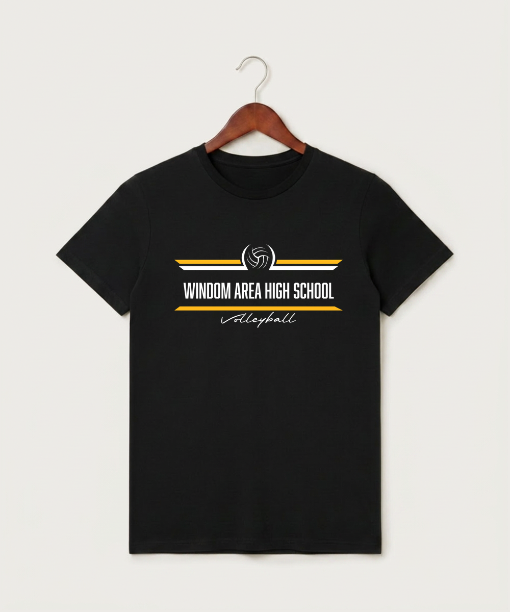 Windom Area High School Volleyball (Girls) - Black T-Shirt - Full Front