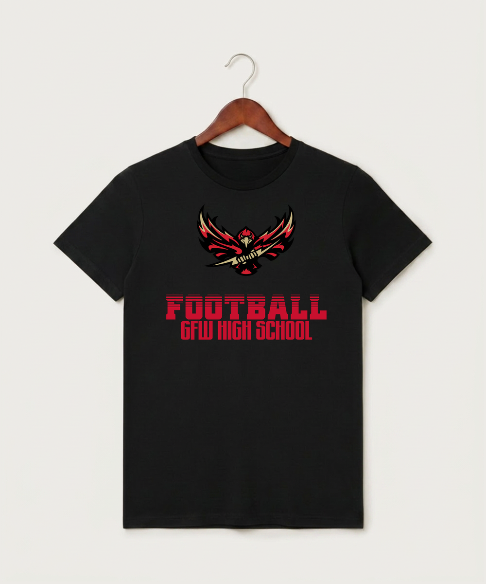 Gfw High School Football (Boys) - Black T-Shirt - Full Front