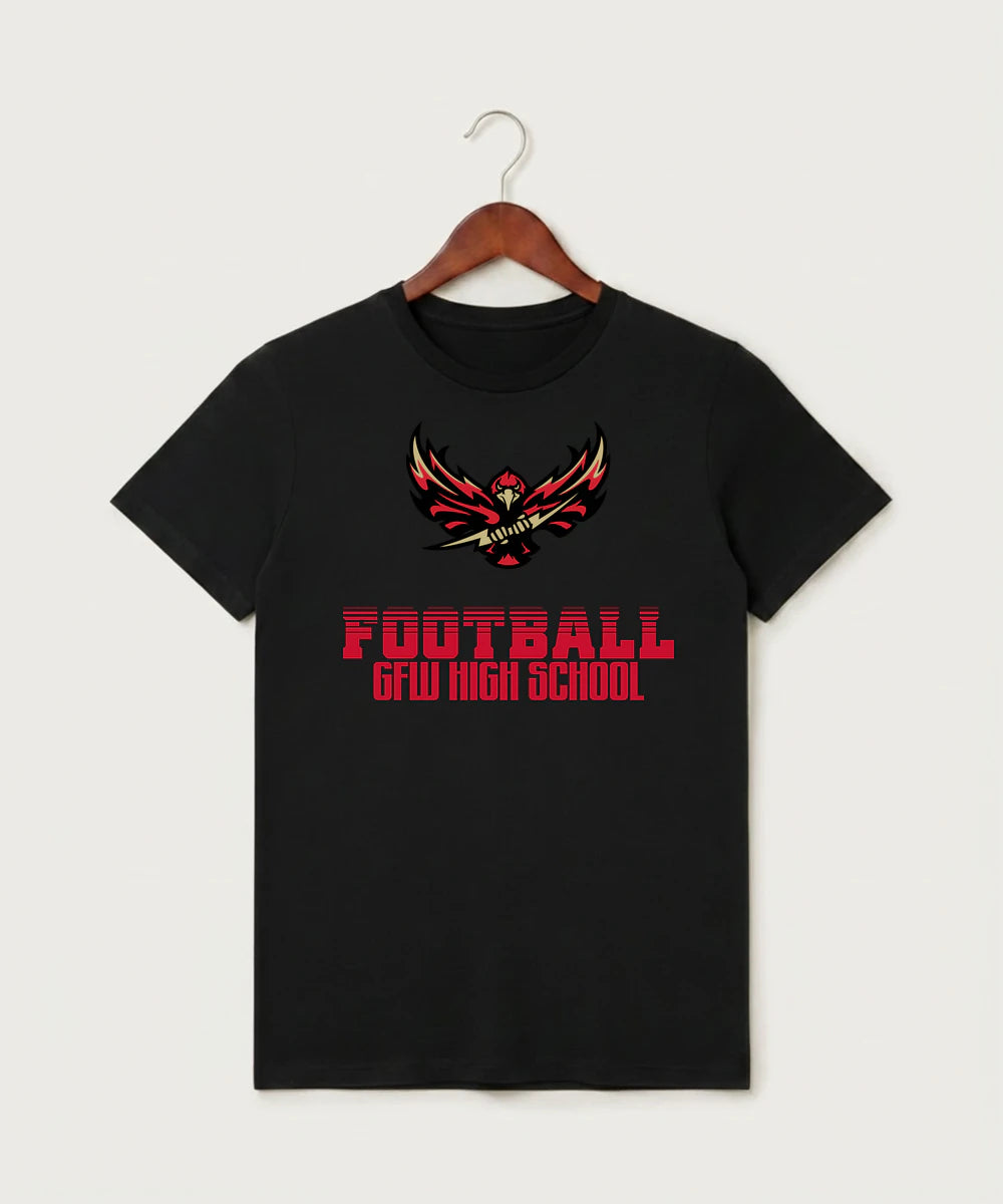 Gfw High School Football (Boys) - Black T-Shirt - Full Front