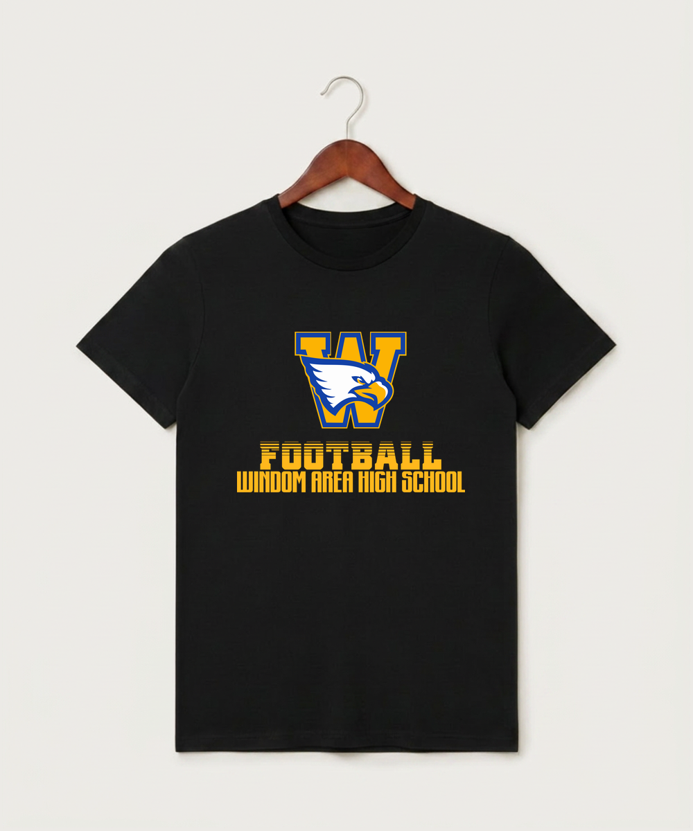 Windom Area High School Football (Boys) - Black T-Shirt - Full Front