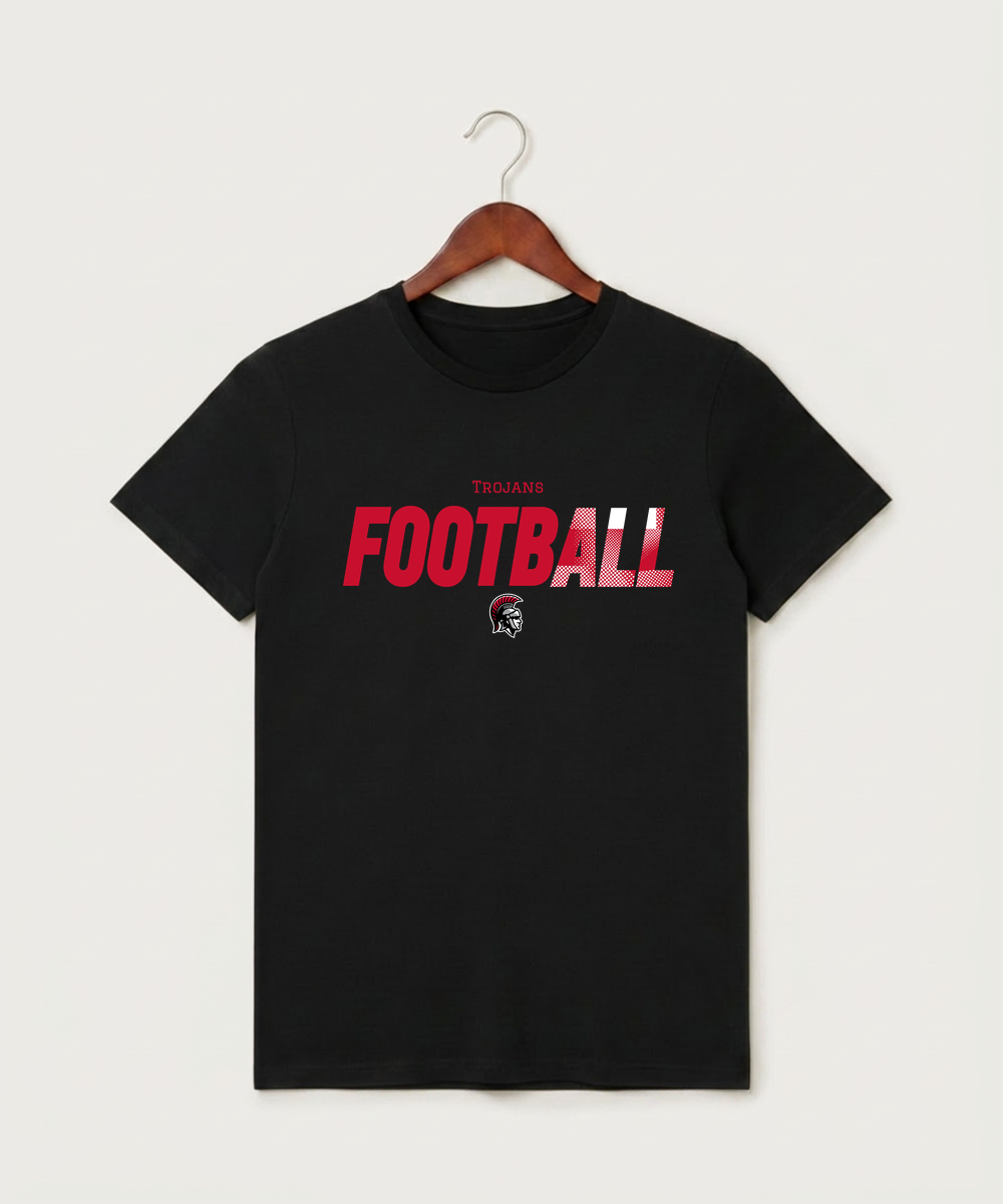 Worthington High School Football (Boys) - Black T-Shirt - Full Front