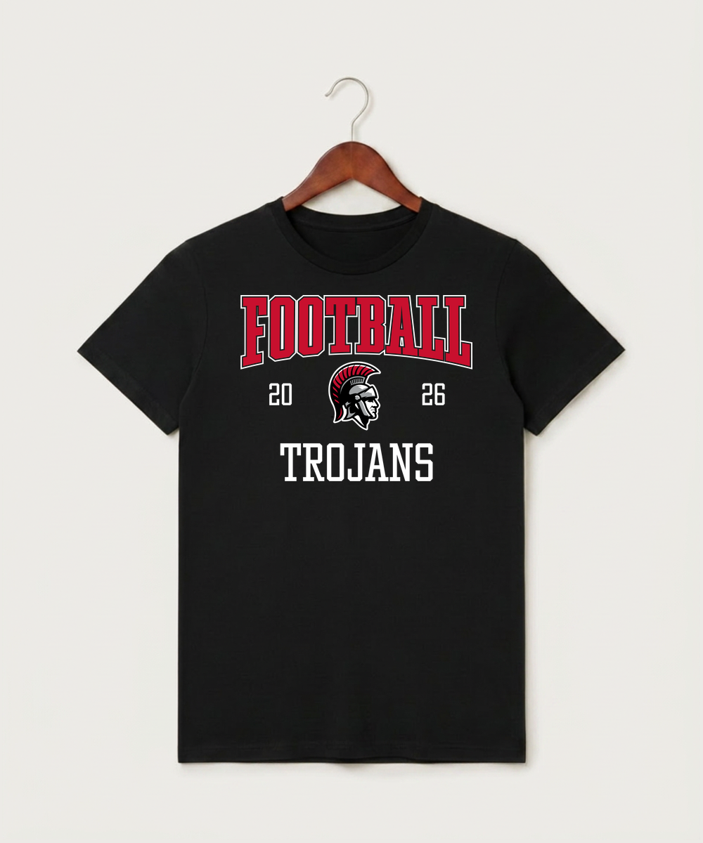Worthington High School Football (Boys) - Black T-Shirt - Full Front