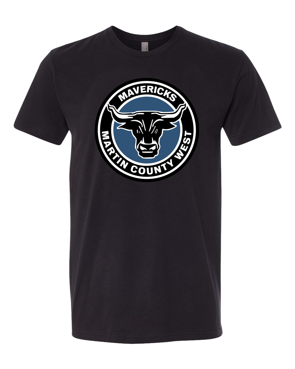Martin County West Football - Black T-Shirt - Full Front