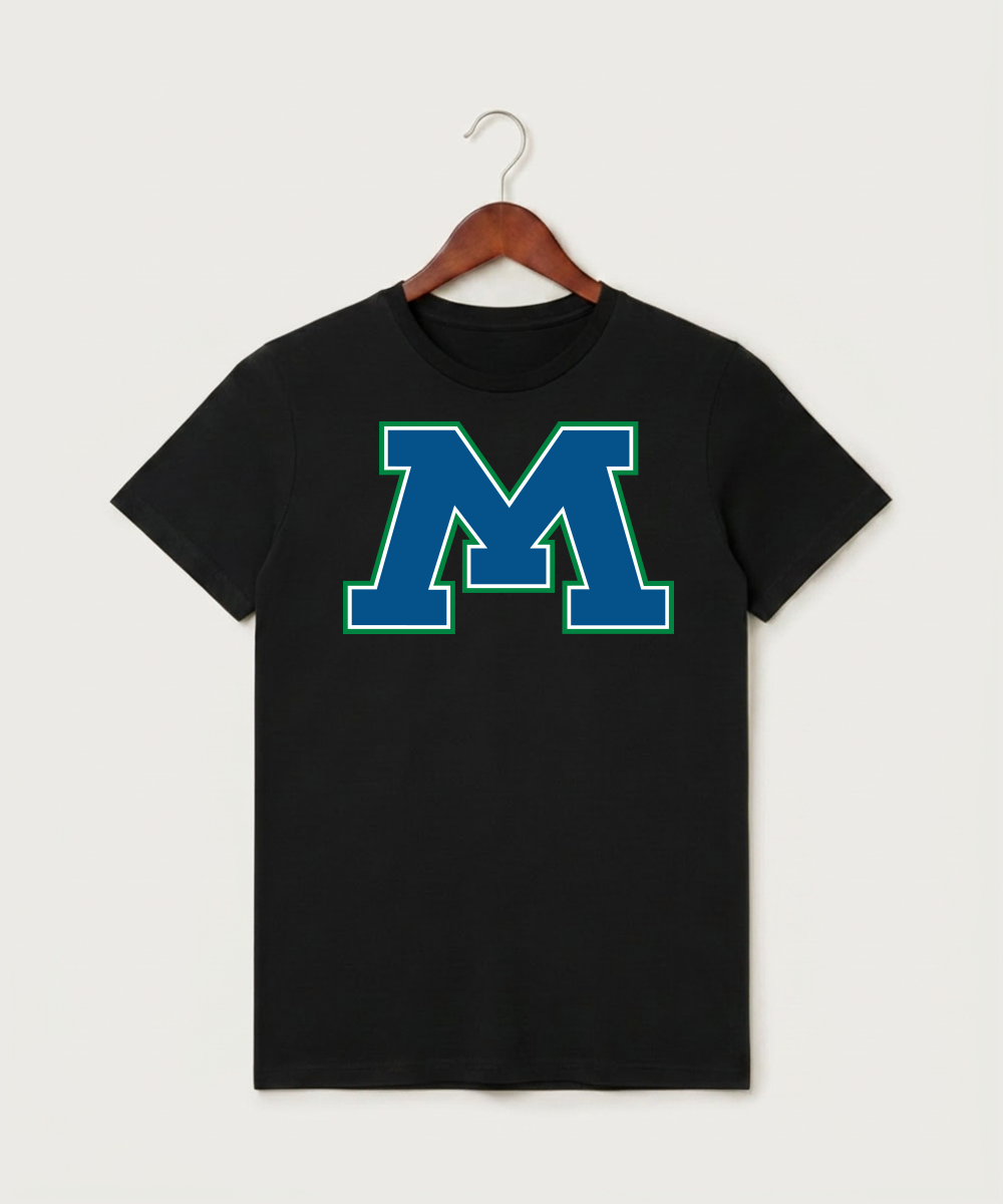 Minnewaska Area High School Football (Boys) - Black T-Shirt - Full Front