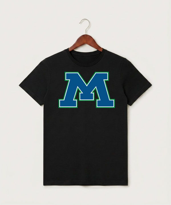Minnewaska Area High School Football (Boys) - Black T-Shirt - Full Front