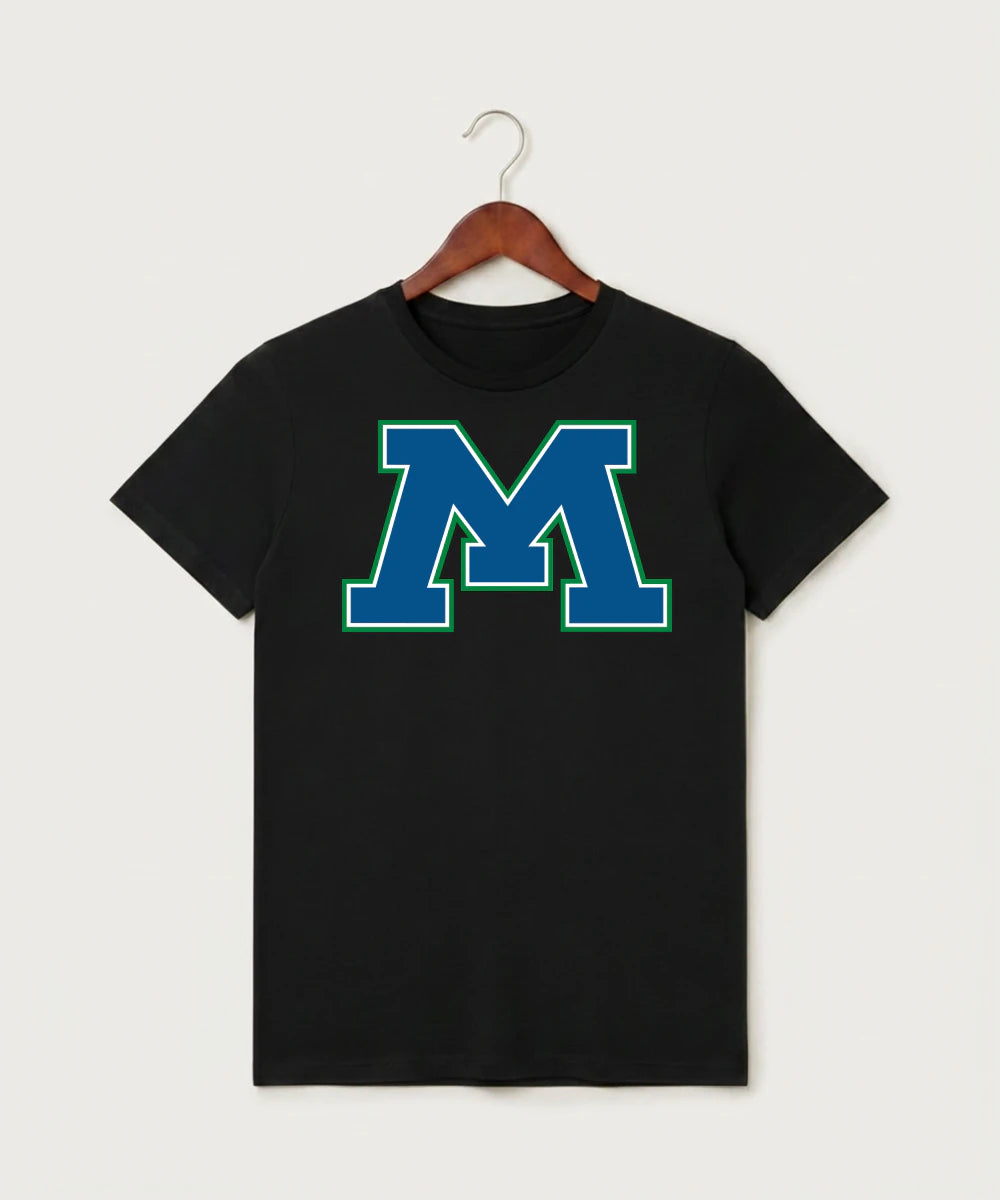 Minnewaska Area High School Football (Boys) - Black T-Shirt - Full Front