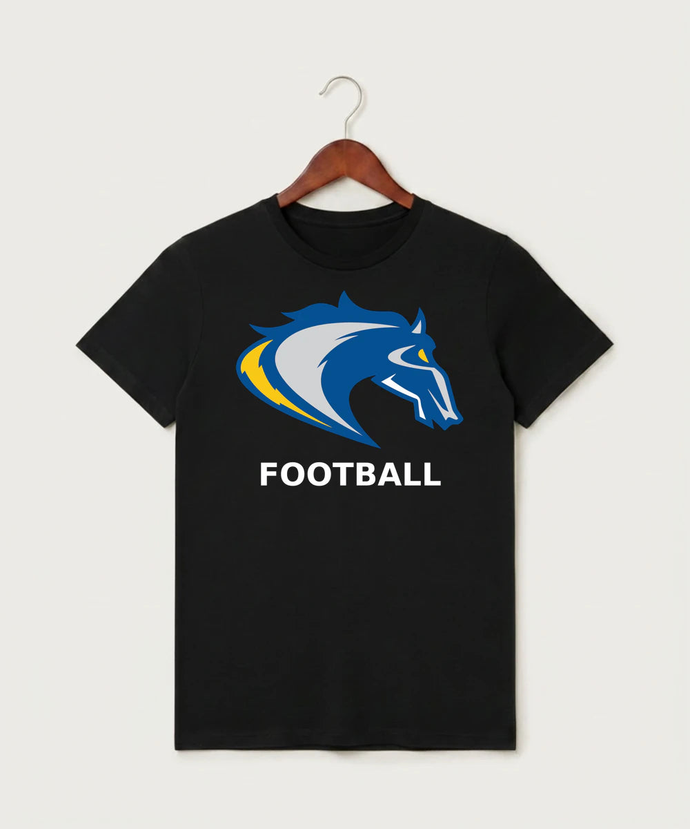Riverside High School Football general - Black T-Shirt - Full Front
