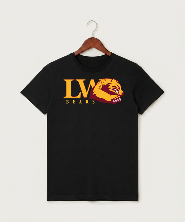 Lake of the Woods High School Football (Boys) - Black T-Shirt - Full Front