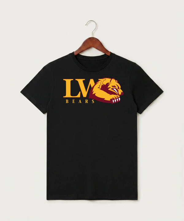 Lake of the Woods High School Football (Boys) - Black T-Shirt - Full Front