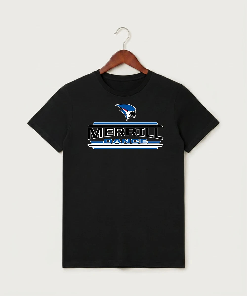 Merrill Dance and Cheer - Black T-Shirt - Full Front