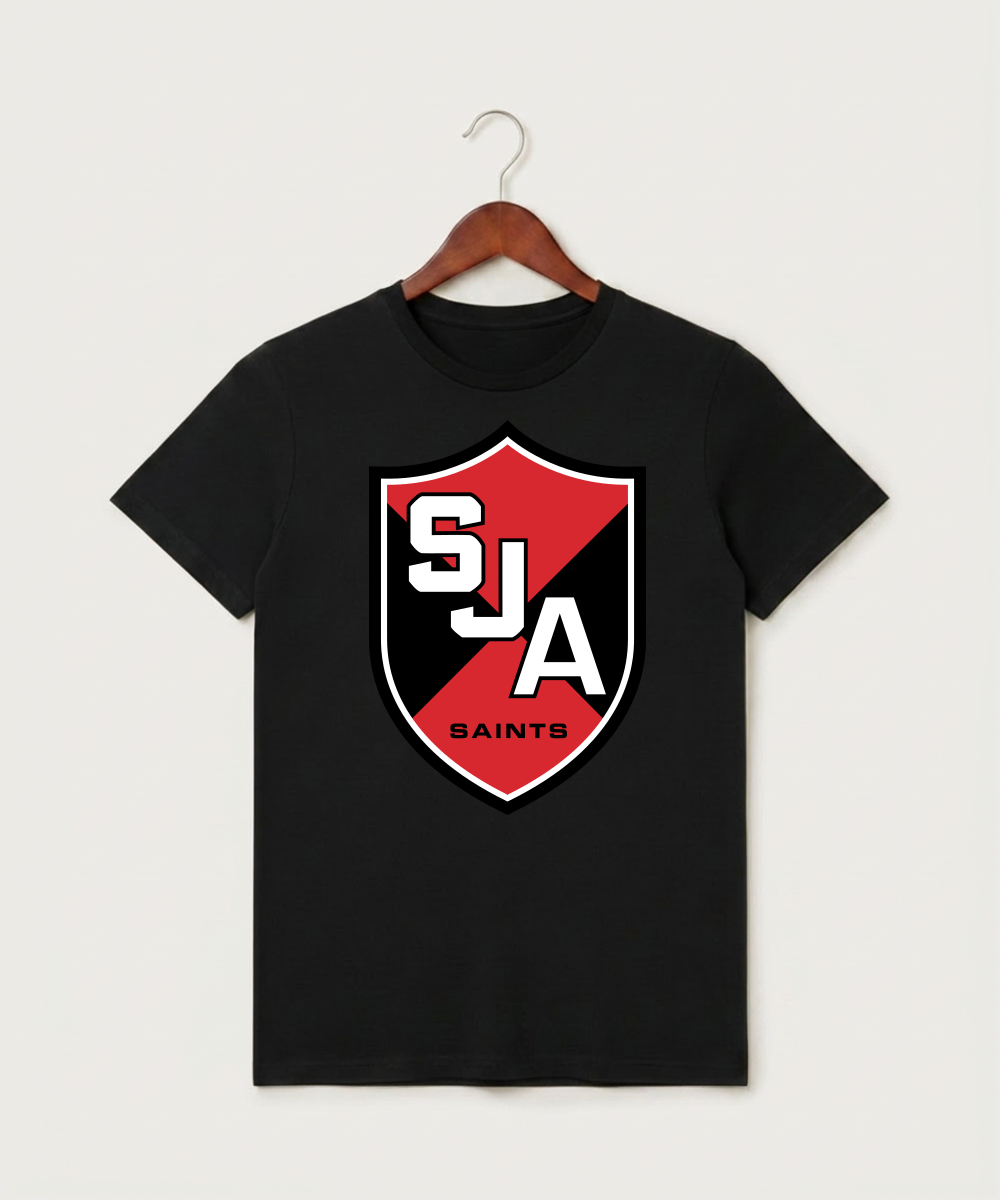 Saint James High School Football (Boys) - Black T-Shirt - Full Front