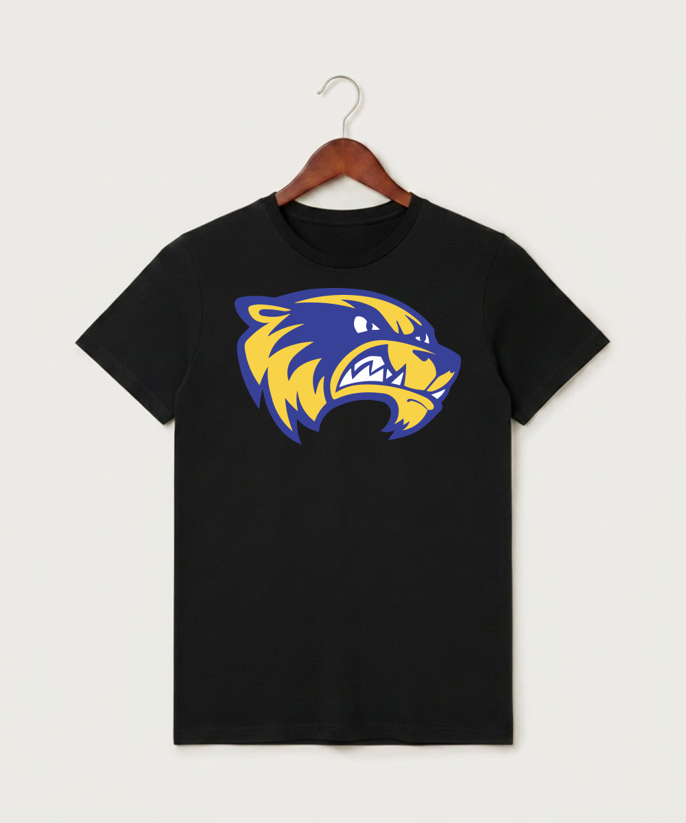 Wadena Deer Creek High School Football (Boys) - Black T-Shirt - Full Front