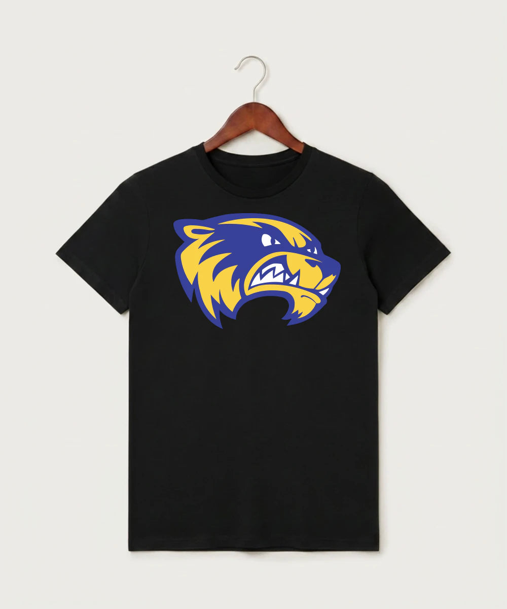 Wadena Deer Creek High School Football (Boys) - Black T-Shirt - Full Front