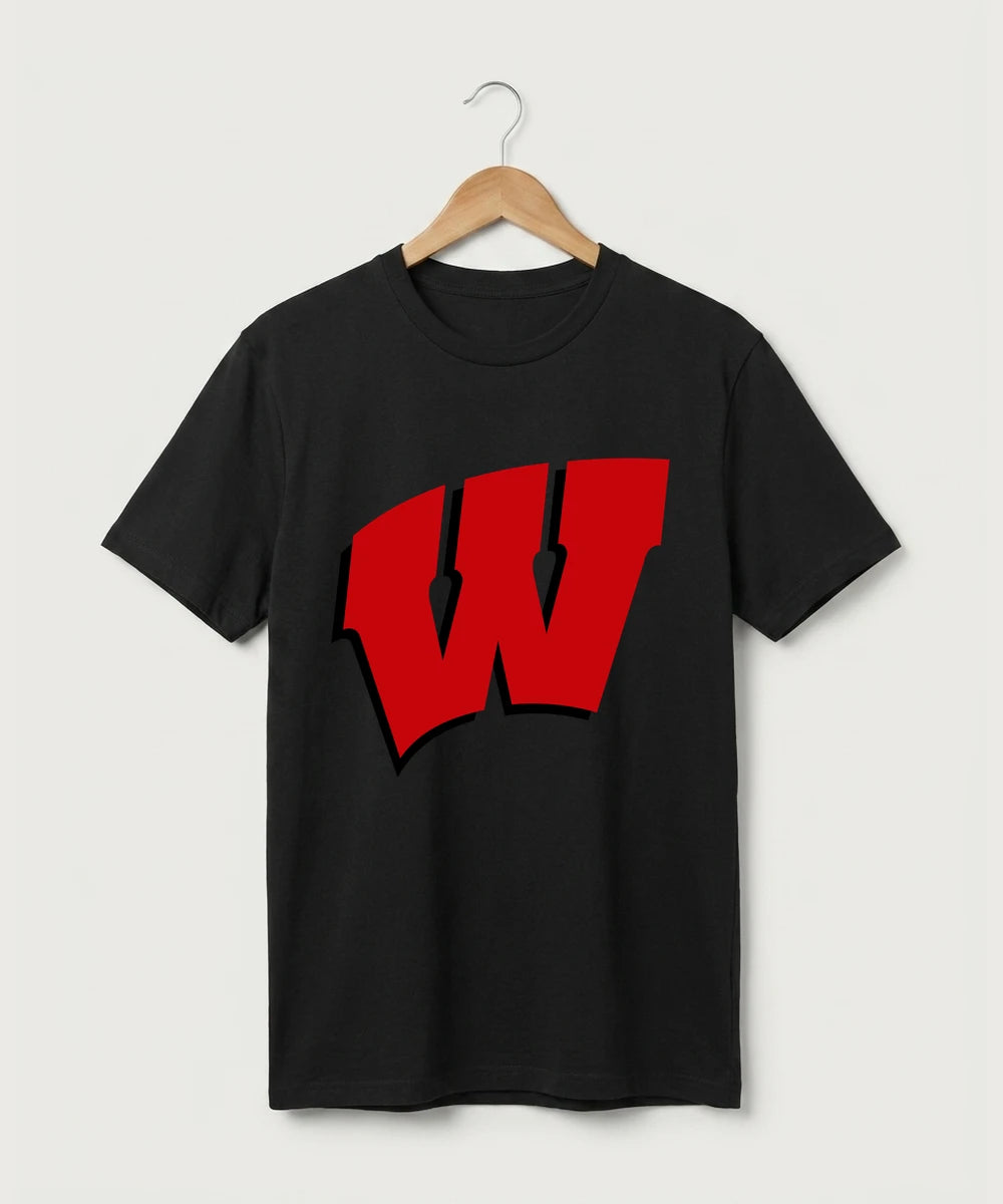 Wisconsin Hanger Test - Black T-Shirt - Full Front