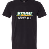 Sauk Rapids Rice Softball - Black T-Shirt - Full Front