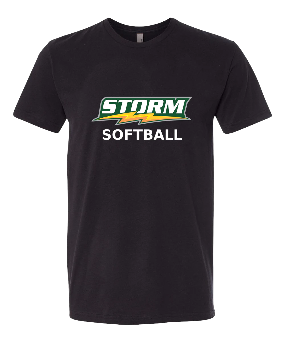 Sauk Rapids Rice Softball - Black T-Shirt - Full Front