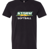 Sauk Rapids Rice Softball - Black T-Shirt - Full Front