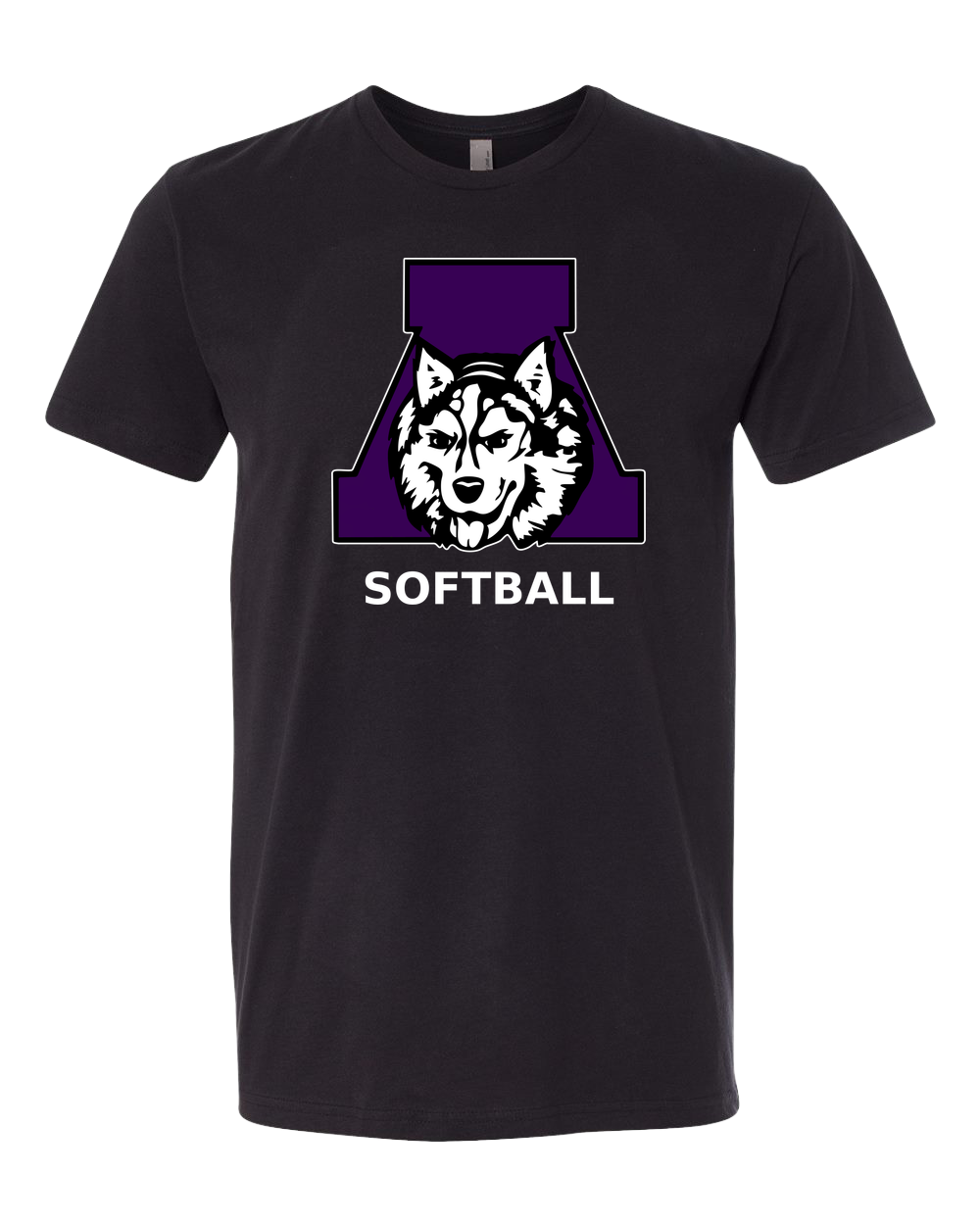 Albany Softball - Black T-Shirt - Full Front