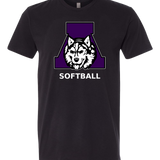 Albany Softball - Black T-Shirt - Full Front