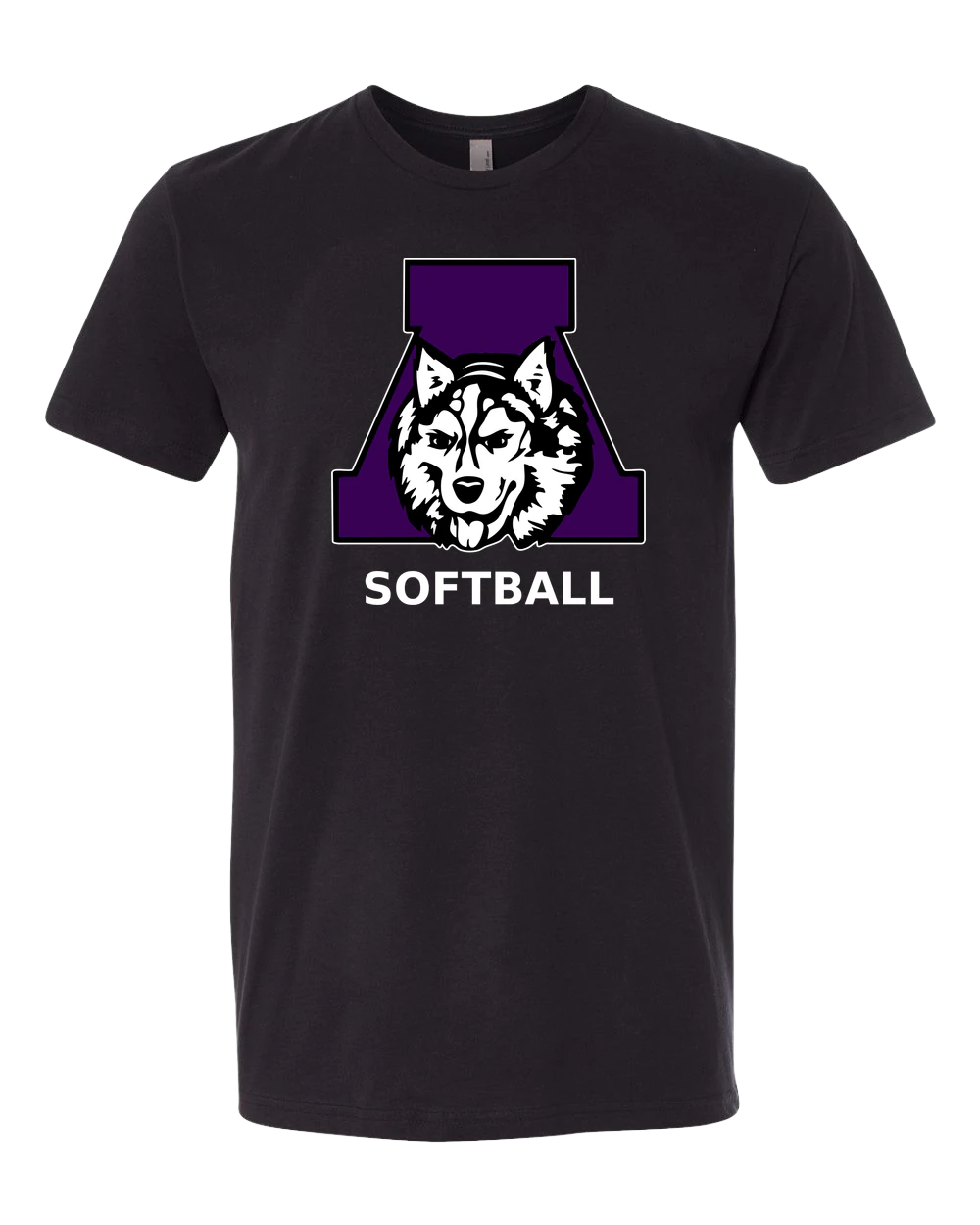 Albany Softball - Black T-Shirt - Full Front